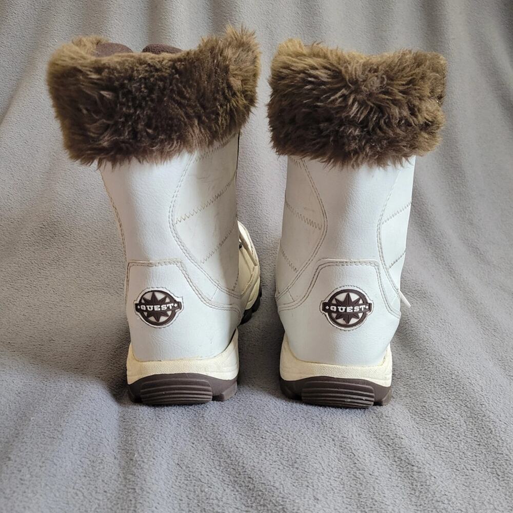 QUEST Glacier Snow Boots Womens Size 10 White Brown Thinsulate Snow Winter - Picture 9 of 12